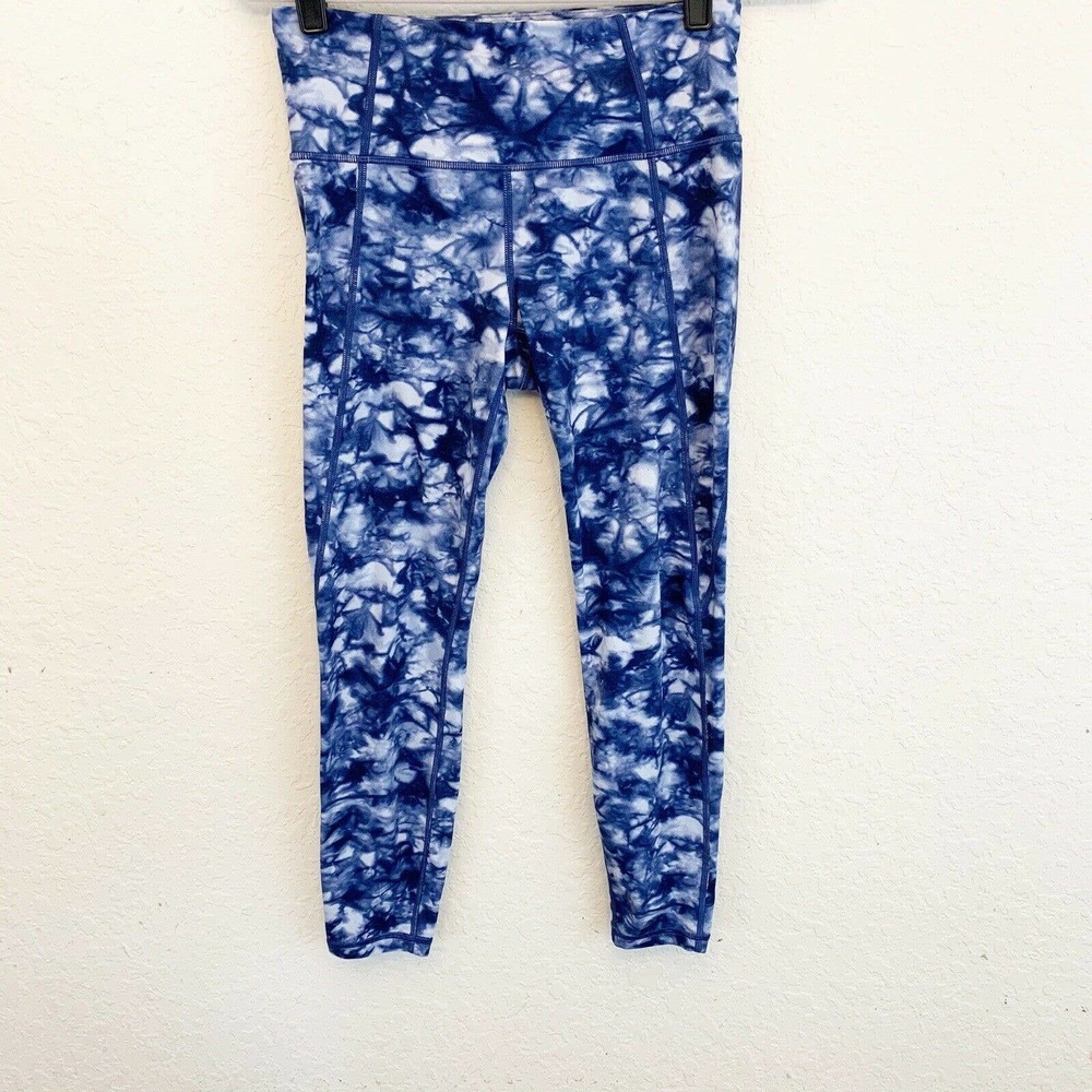 Athleta | Small 7/8 Powervita Tights Tie Dye Blue - Picture 4 of 7
